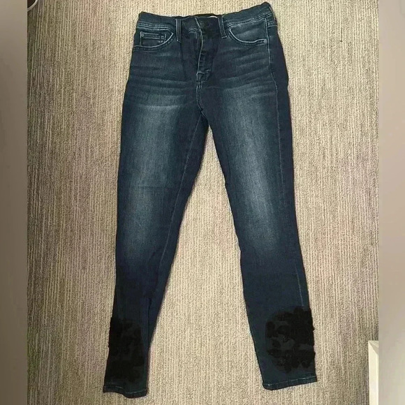 SEVEN 7 FOR ALL MANKIND SIZE 29 B(AIR) DENIM HIGH WAIST SKINNY JEANS WITH VELVET - Picture 13 of 13